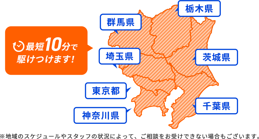 最短10分で駆け付けます！